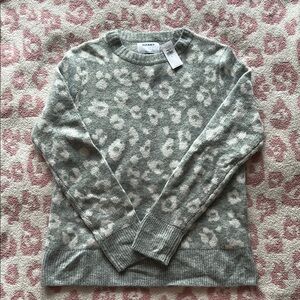 DKNY Gray Leopard Print Sweater